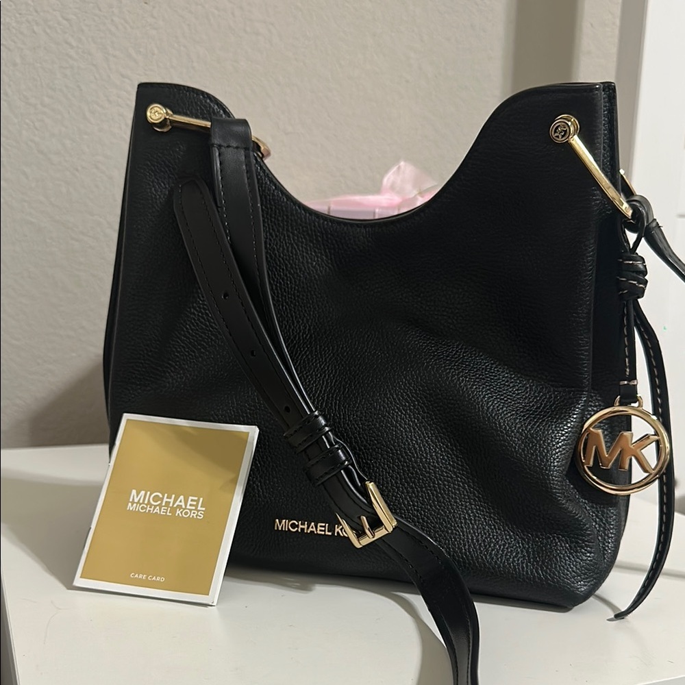 Michael Kors Black Leather Shoulder Bag